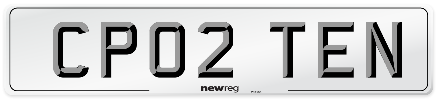 CP02 TEN Number Plate from New Reg
